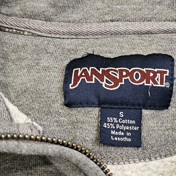 Vintage‎ 90s Georgetown Hoyas Gray Quarter Zip Pullover Sweatshirt S/M Jansport - Picture 8 of 10
